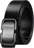 Oyifan Black (Fits Waist Size's 24"- 36") Leather Belts for Men Dress Casual Ratchet Belt, Cut To Fit Color: C-black Buckle Black Belt 9009