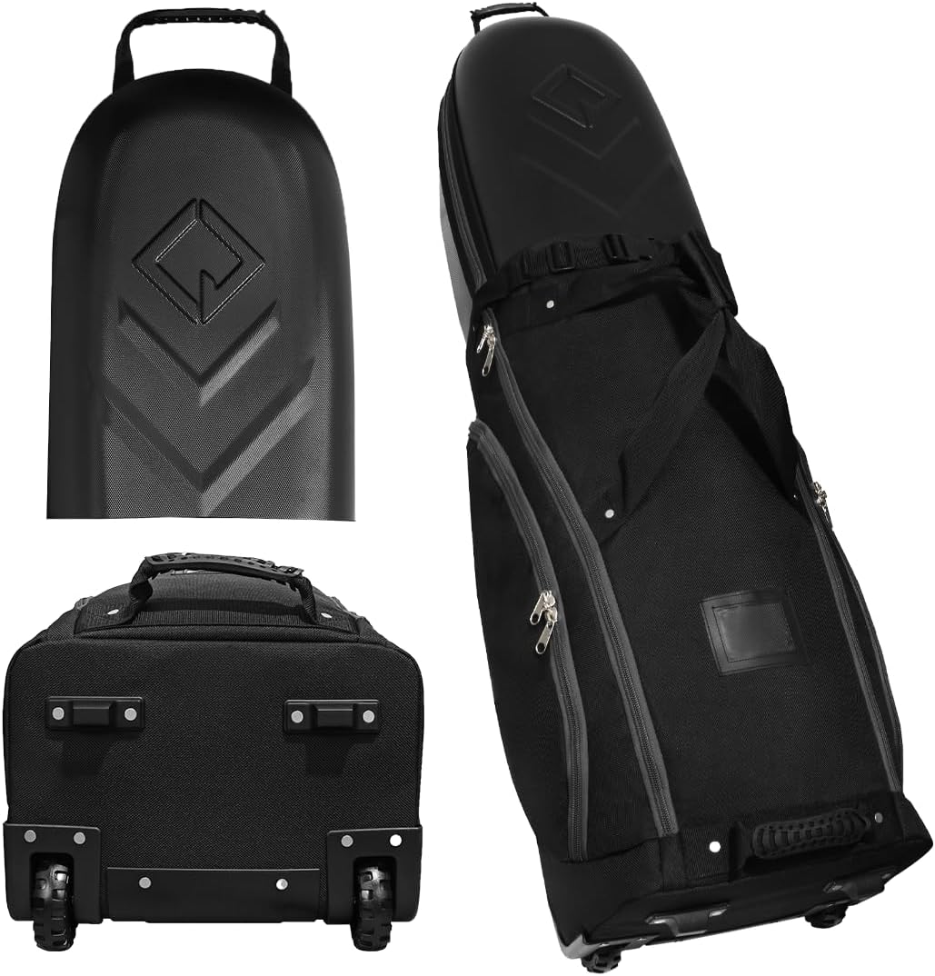 CaddyDaddy Enforcer Golf Travel Bag Crush Resistant Hard Top Protection, Blk/Grey