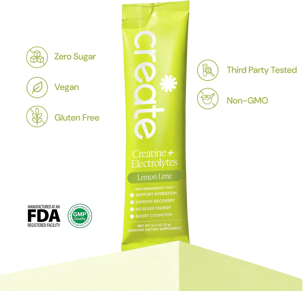 CREATE Creatine and Electrolytes - Lemon Lime - 30 Sticks