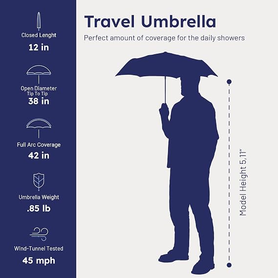 Weatherman Umbrella - Premium Small Compact Mini Umbrella, SAGE