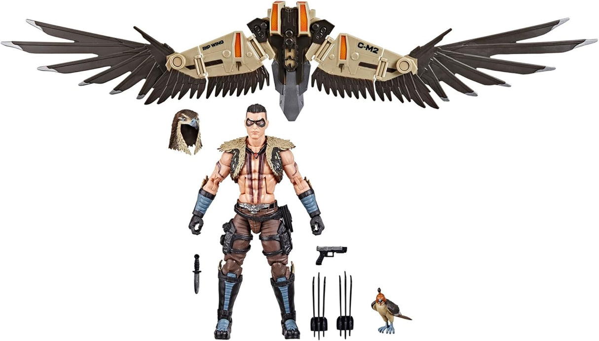 G.I. Joe Classified Series #139, CHIP Raptor Talon & General Ledger, Collectible 6 Inch Action Figure & Pet with 7 Accessories; Articulated Wings