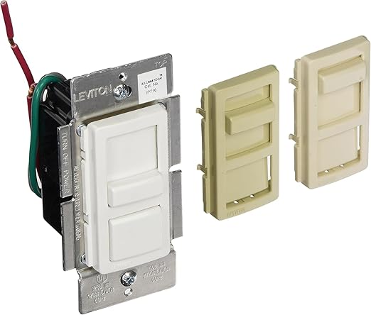 Leviton IllumaTech Dimmer Switch for 0-10V LED - IP710-D0Z -White/Ivory and Light Almond Faceplates