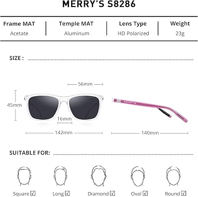 MERRY'S Unisex Polarized Aluminum Sunglasses Vintage (OPEN BOX)