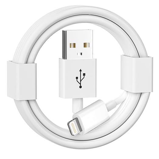 Car Carplay Apple Cable, USB A to Lightning Cable for iPhone 14, 14 Plus, 14 Pro Max, 13, SE 2nd/12/11/Xs/XR/8/7, iPad 4/5/ 6/7/8, Mini 2/3/4/5, Air 2/3 Charger Cord, Car Charging Cable (White)