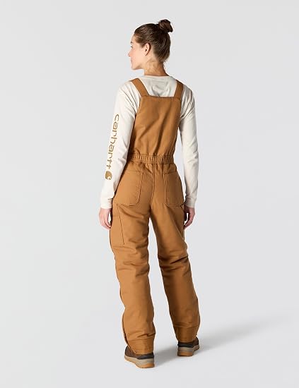 Carhartt Women's Loose Fit Washed Duck Insulated Biberall - Large