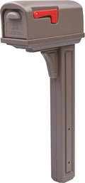 Architectural Mailboxes Classic Plastic, Dual Access, Mailbox and Post Kit, GCL100BAM, Mocha, Medium Capacity