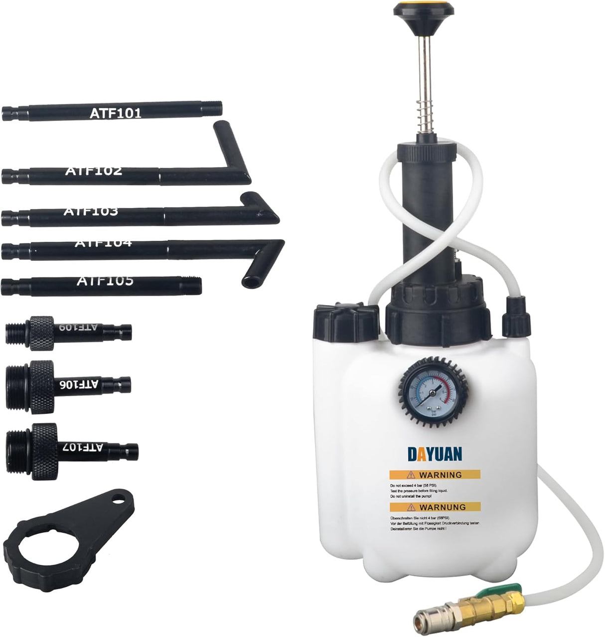 DAYUAN 3L Manual Transmission Fluid ransfer Pump, Oil Filling Filler System Fluid Pump Tool for Automatic Transmission with Adapters