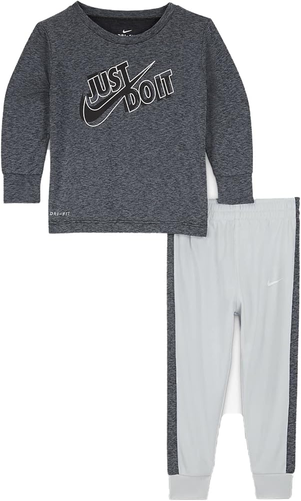 Nike Boy's T-Shirt and Pants 2 Piece Set - Pure Platinum - 12M (Months)