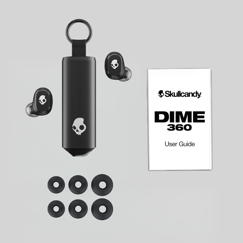 Skullcandy Dime 360 Wireless Earbuds with Clip-Anywhere Case - True Black