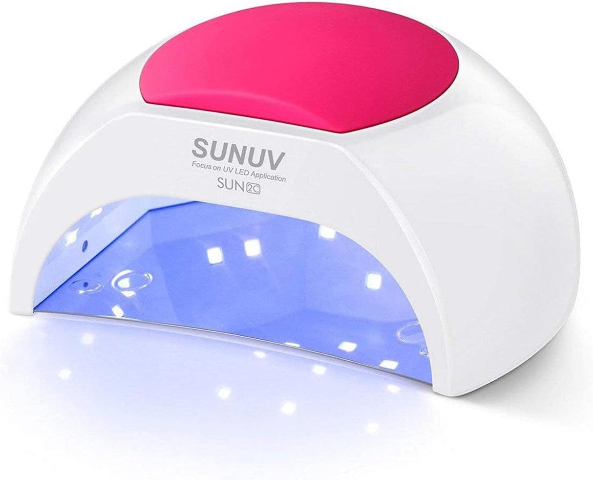 SUNUV SUN2C 48W UV Light for Nails,UV LED Nail Lamp with 4 Timer Settings,LED Nail Light Compatible with All Gel Types, Quick Drying Nail Dryer Pink (New Open Box)