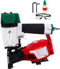 Cessna Nichole's BHTOP CN45N Roofing Nailer, 15 Degree Roofing Nail Gun, 3/4-Inch to 1-3/4-Inch Coil Nails, 120-pcs Load Capacity Coil Naile (Green/Red）