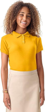 Classroom School Uniforms Short Sleeve Fitted Interlock Polo CR858X (Junior Girls) - Gold