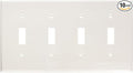 Leviton 80712-W 4-Gang Toggle Device Switch Wall plate - White / 10-Pack