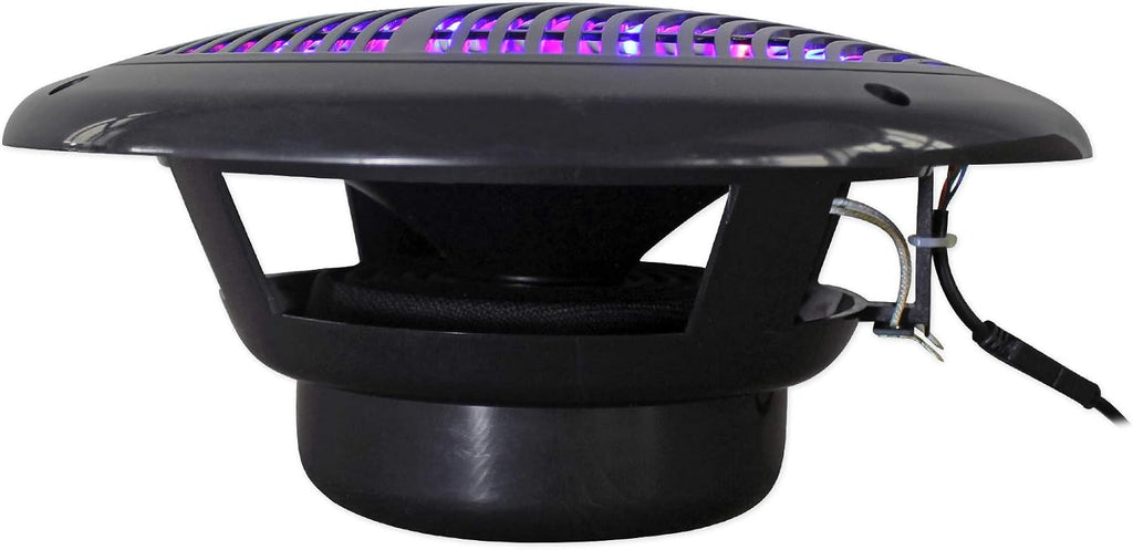 Rockville - 8" Marine LED Speakers, 800W Peak, Black