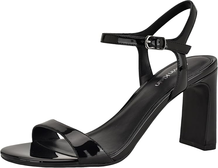 *Calvin Klein - Women's Naome Sculpted Block Heel Dress Sandals, Black, 6.5 M