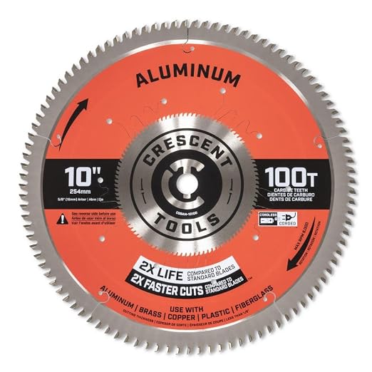 Crescent Apex Circular Saw Blade 10'' X 100 Tooth Thin Aluminum