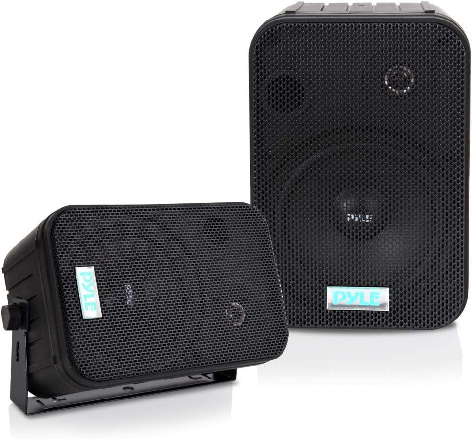 Pyle Home Dual Waterproof Outdoor Speaker System - Black
