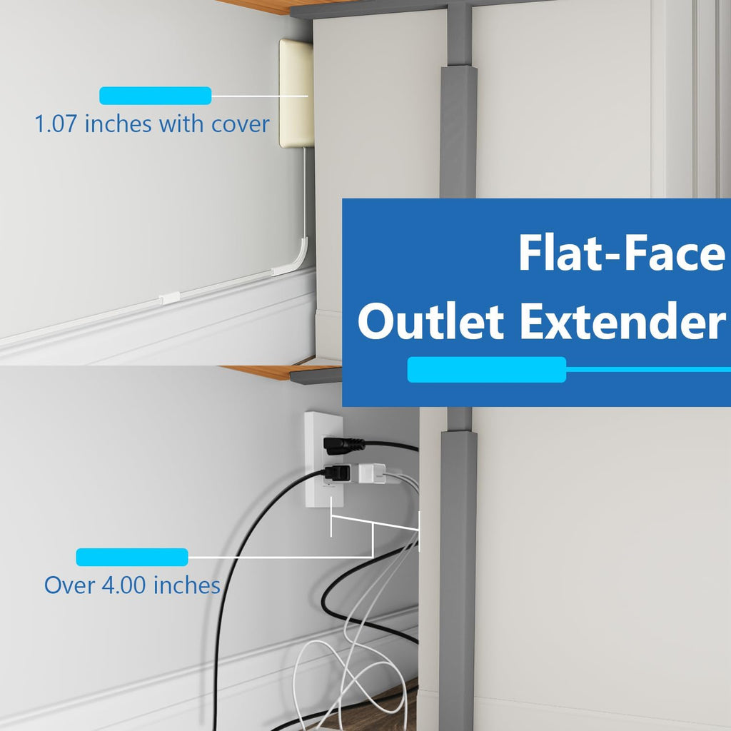 LIDER Flat-Face Outlet Extender with 3 Receptacles - Light Almond - LWE3-315-LA