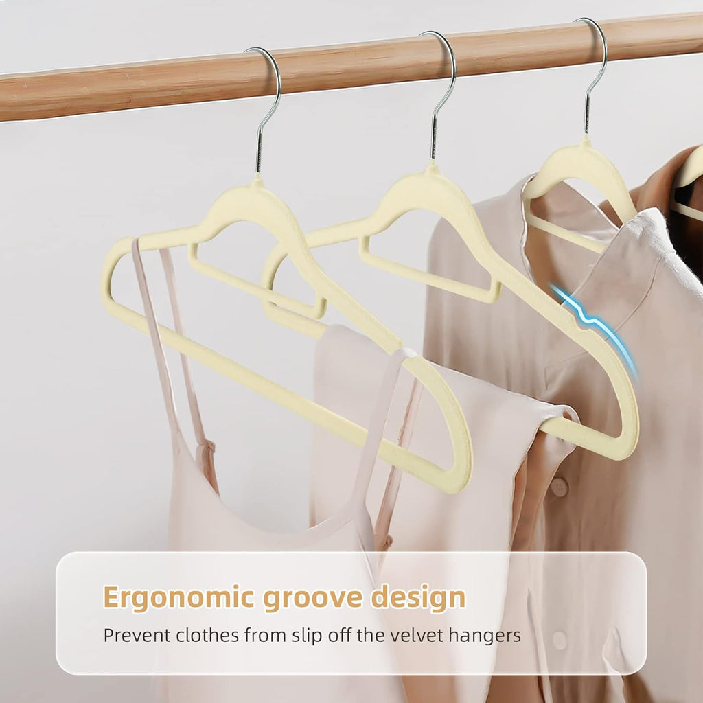 Premium Velvet Hangers (20 Pack) Heavy Duty,  Non-Slip Felt Hanger