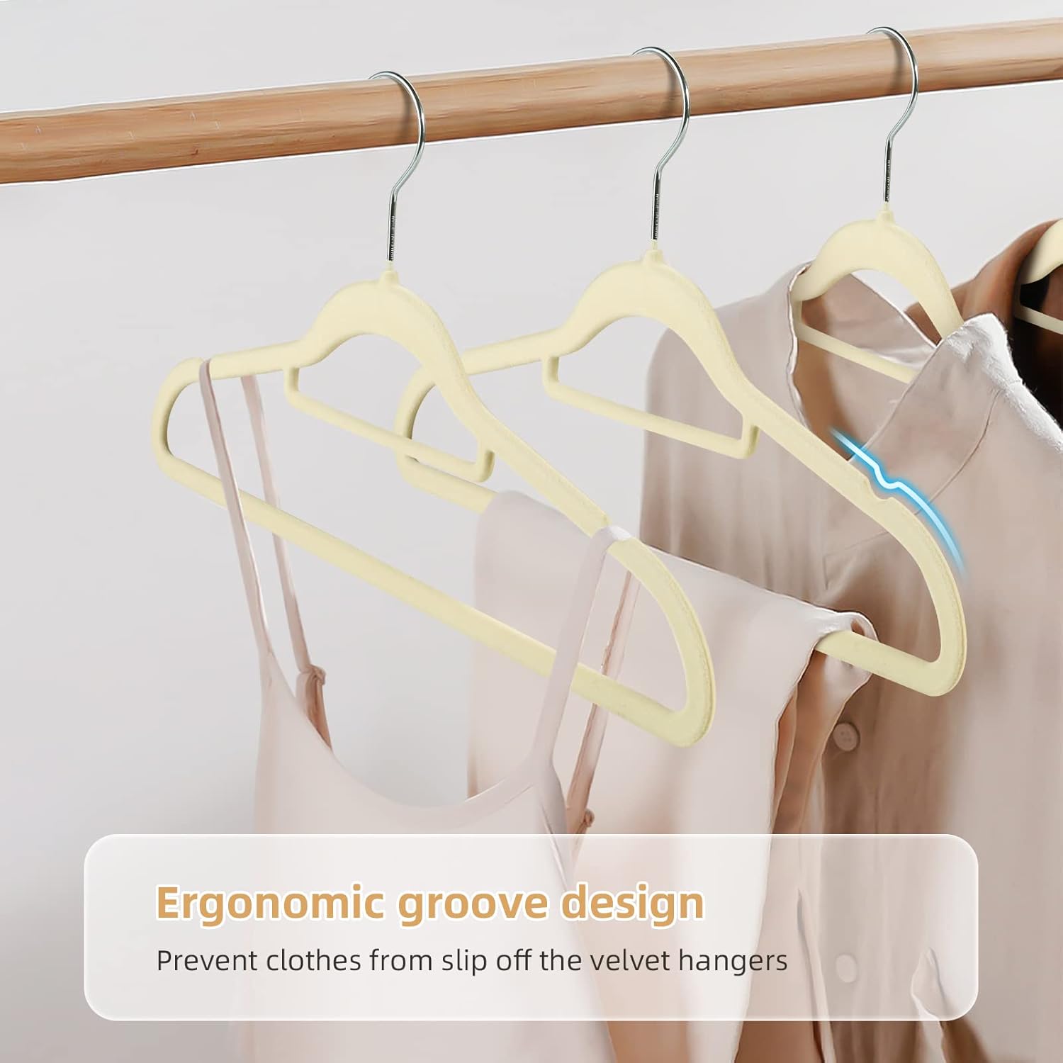 Premium Velvet Hangers Heavy Duty (50 Pack),  Non-Slip Felt Hanger