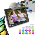 Pyle Universal Car Dual Headrest Monitor - 9.4 Inch Vehicle Multimedia CD DVD Player with Wireless Headphones