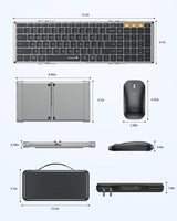 ProtoArc Foldable Keyboard and Mouse, XKM01 - Compatible with Laptop iPad Tablet - Black Gray