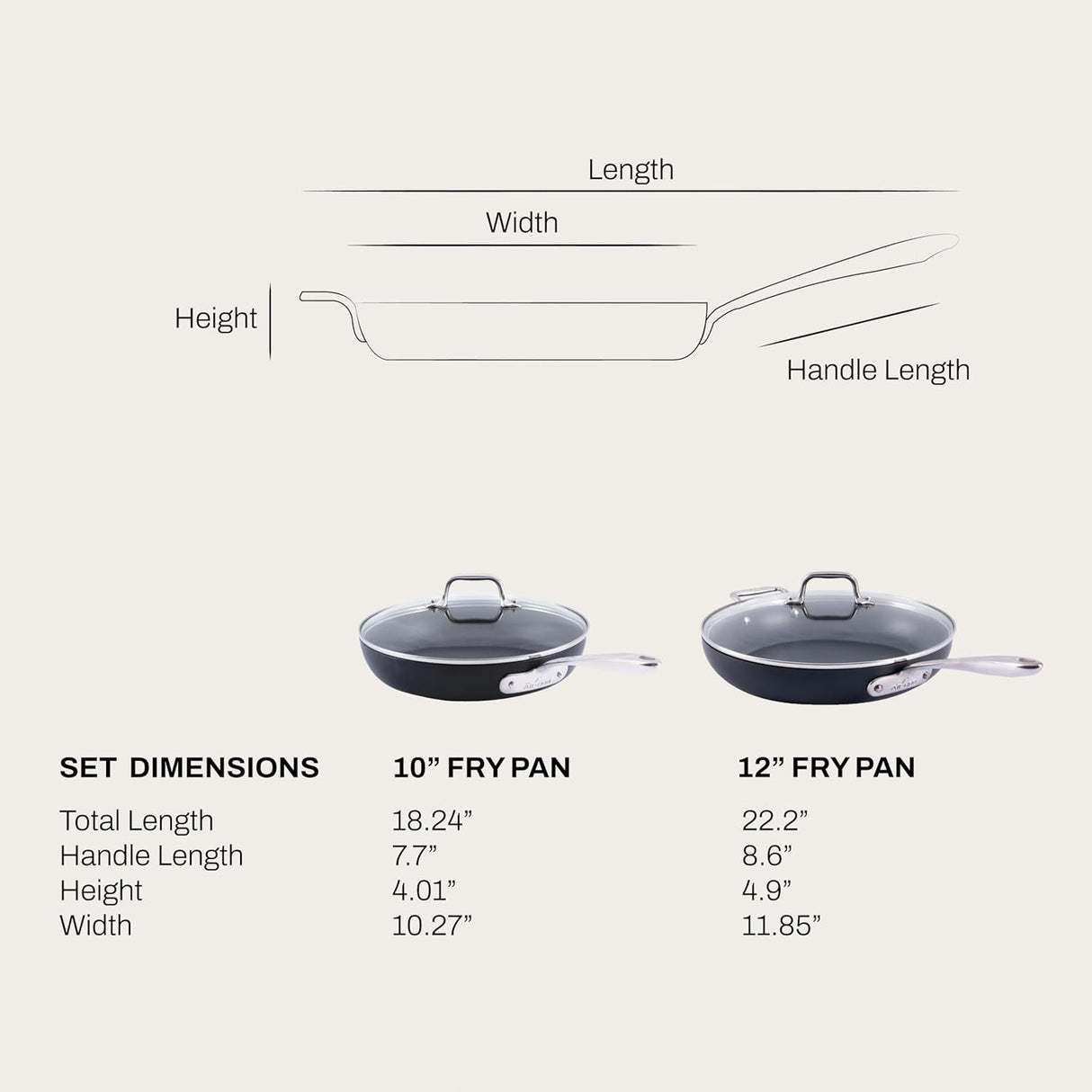 All-Clad HA1 Expert Cookware 4-Piece Fry Pan Set - 10"/12"