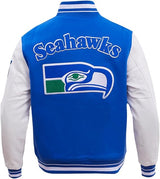 PRO STANDARD - Men's 2XL NFL SEATTLE SEAHAWKS WOOL VARSITY JACKET - Royal/White