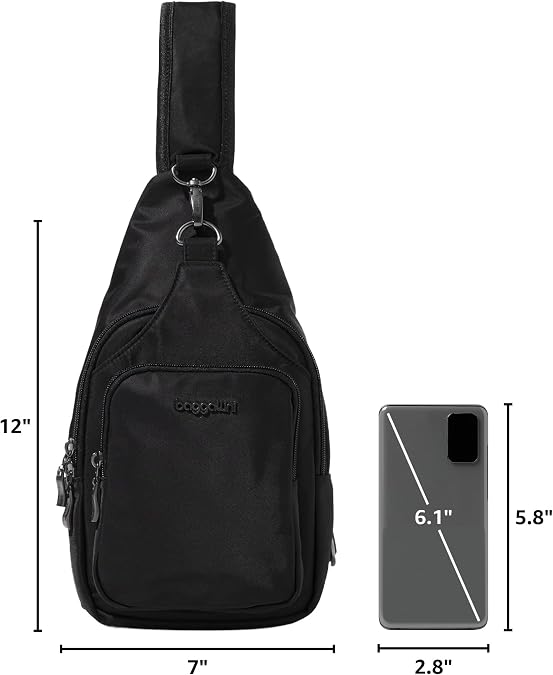 Baggallini Women's Central Park Sling 12"x7" Crossbody Bag W/Convertible Adjustable Shoulder Strap