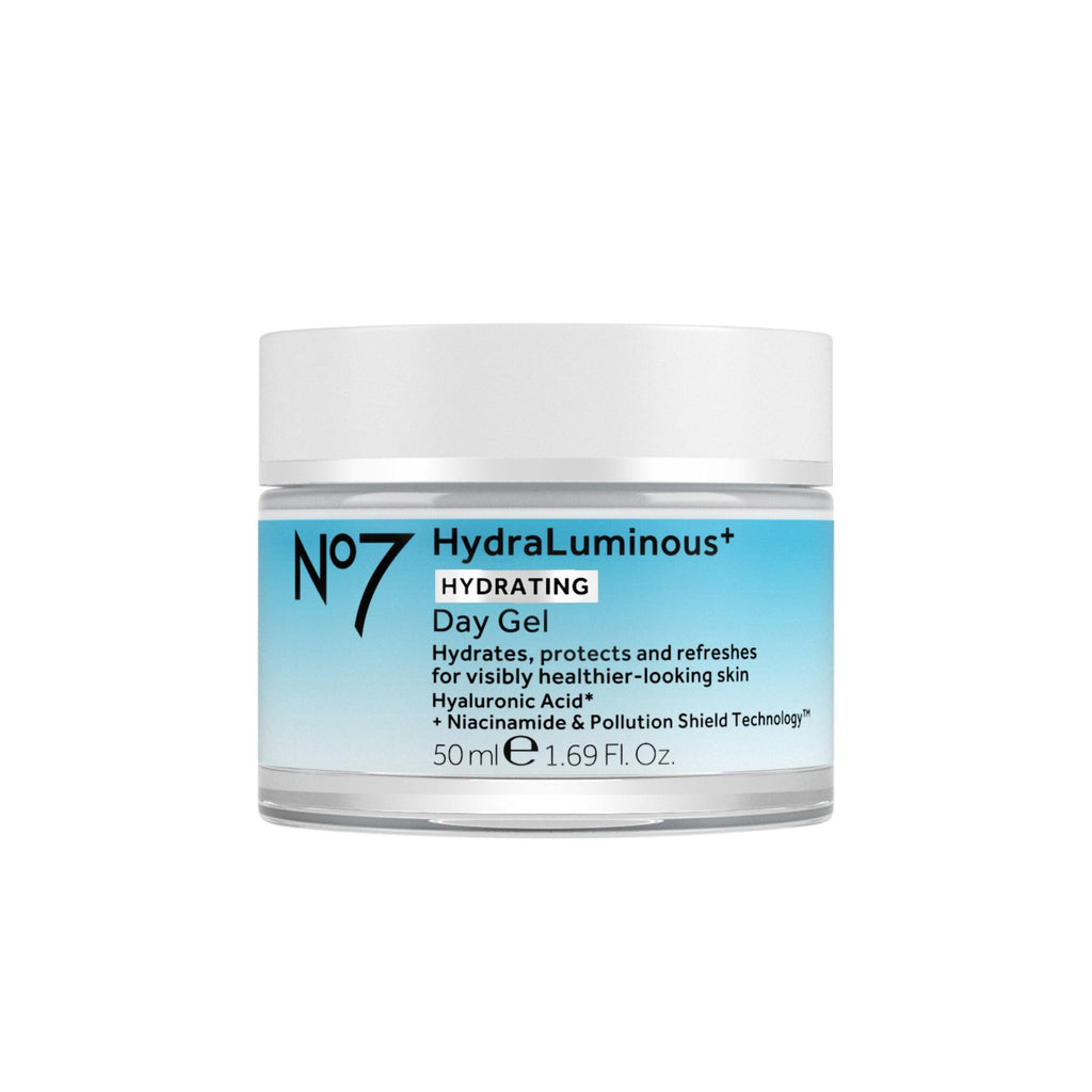 No7 HydraLuminous+ Hydrating Day Gel Moisturizer - Hyaluronic Acid and Vitamin B3 Niacinamide Face Moisturizer to Hydrate, - Supports Skin Barrier Repair (1.69 Fl Oz)
