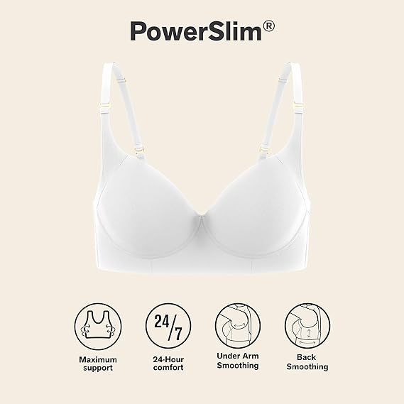 Leonisa Back Smoothing Bras for Women, Full Coverage Underwire Bra, Adjustable Hook & Eye Closure Size: 36B