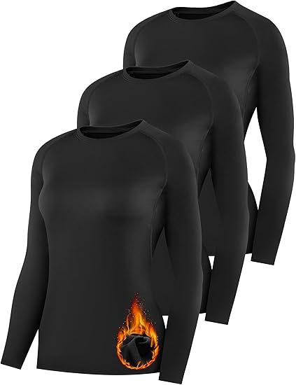 3-Pack Thermal Compression Long Sleeve Shirts - Women's XL