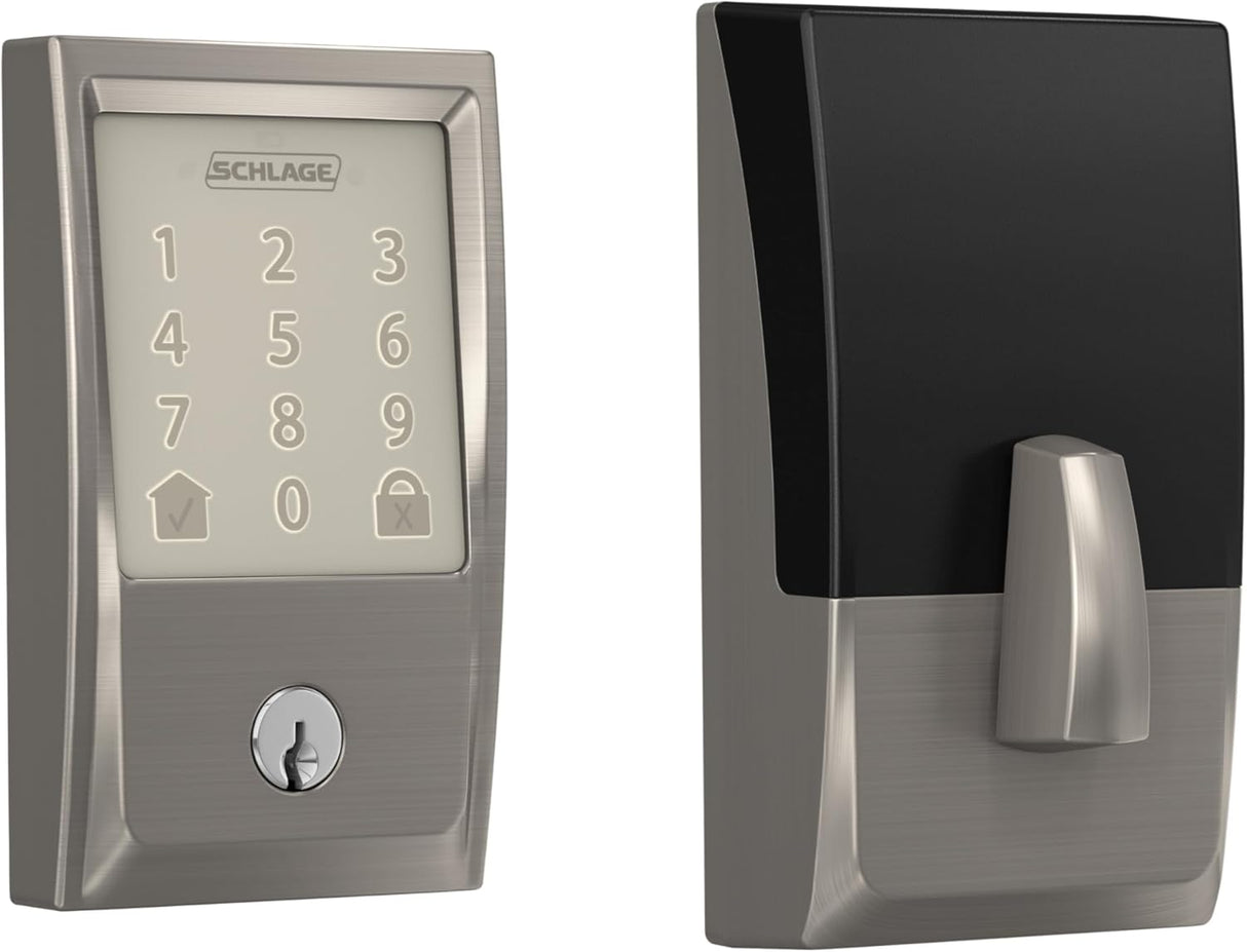 Schlage Encode Smart WiFi Deadbolt Lock for Front Door - Keyless Entry with App or Touchscreen - Works with Alexa, Hey Google, & Airbnb - Create Codes