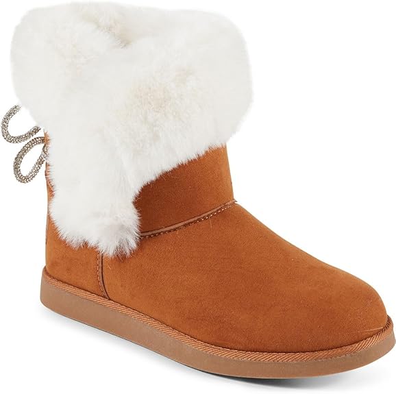 Juicy Couture Women's Slip On Winter Snow Boots Warm & Insulated Fur Lining Comfortable Fashion Booties Size: 9