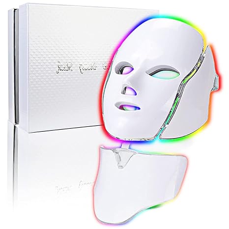 Led Face Mask Light Therapy, 7 Colors LED Light Therapy Mask for Facial Skin Care, Colorful LED Beauty Mask, Led Mask Therapy Facial