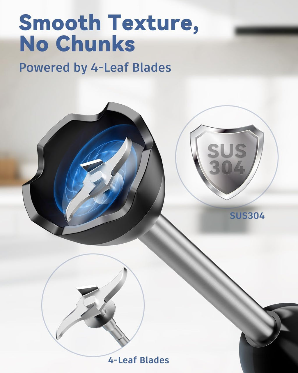 LINKChef 7-in-1 Immersion Blender, 800W Hand Blender with 20 Speeds and Turbo
