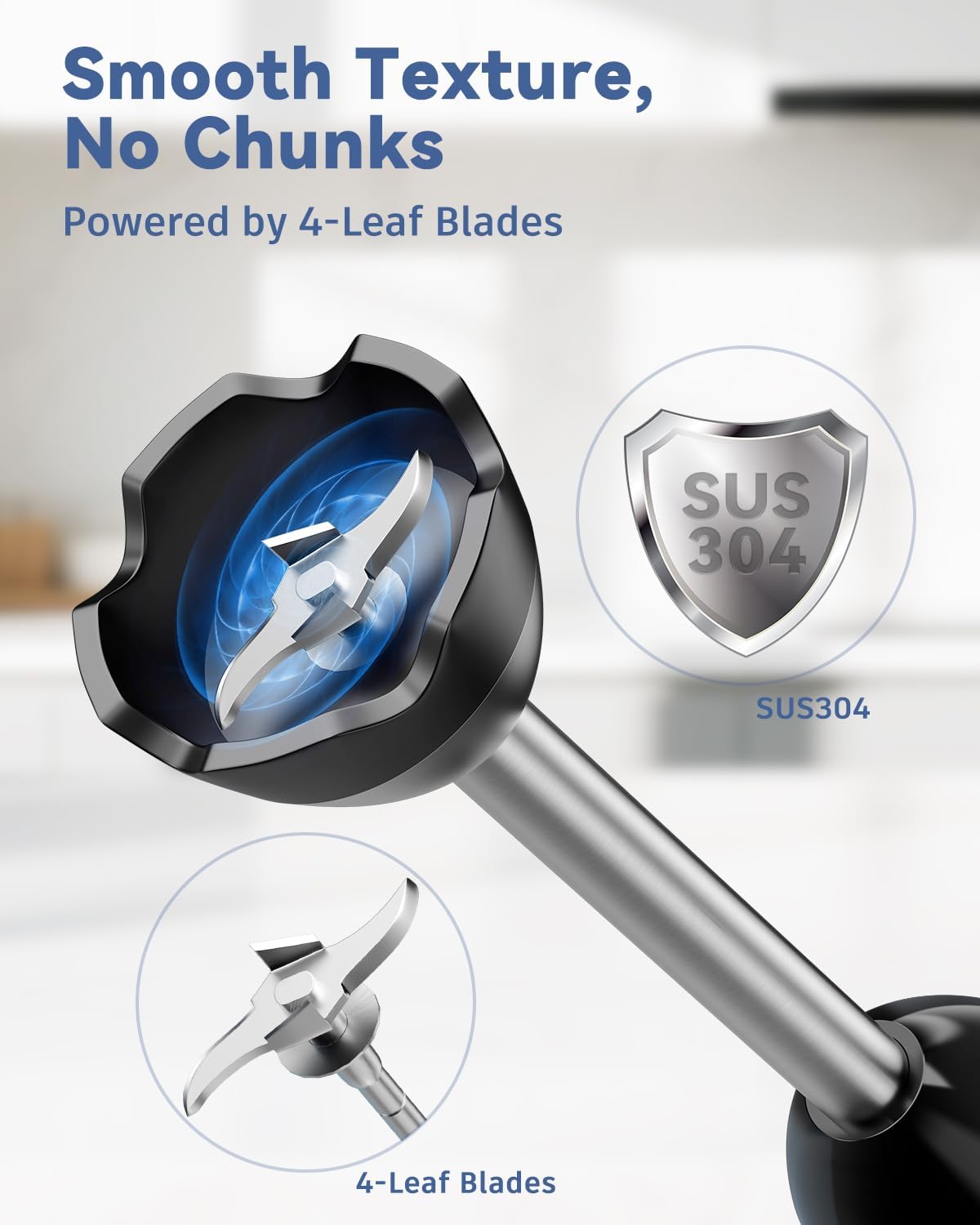 LINKChef 7-in-1 Immersion Blender, 800W Hand Blender with 20 Speeds and Turbo