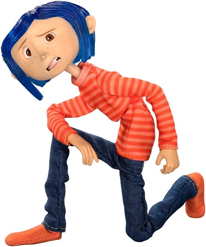 NECA - Coraline - Articulated Figure (plastic armature) - Coraline in Striped Shirt and Jeans 7"