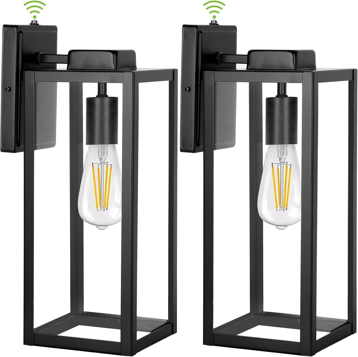 hykolity Large Outdoor Wall Light, 16 Inch Wall Lantern, Dusk to Dawn Exterior Waterproof Wall Sconce, Anti-Rust Wall Mounted Lighting with Glass Shade,Wall Lamp with E26 Socket for Porch, 2 Pack