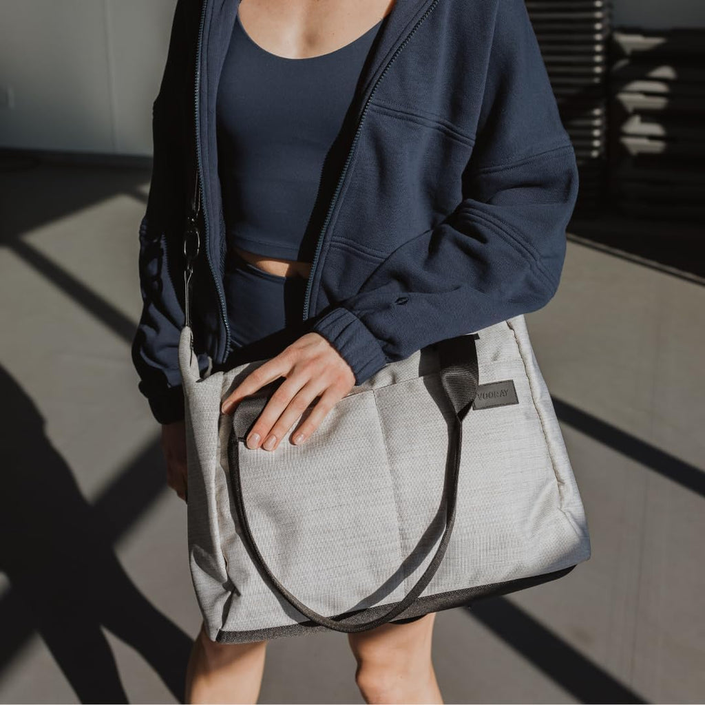 Vooray Alana Duffle Bag with Padded Laptop Sleeve, 25L, Heather Grey