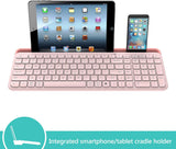 Bluetooth Wireless Keyboard,Bluetooth Keyboard for Ipad Wireless Keyboard with Phone Holder and Mouse Pad,Tablet Keyboard USB Keyboard for Smatphone,Tablets,PC, Computer, Laptop, Mac(Pink) (New Open Box)