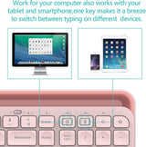 Bluetooth Wireless Keyboard,Bluetooth Keyboard for Ipad Wireless Keyboard with Phone Holder and Mouse Pad,Tablet Keyboard USB Keyboard for Smatphone,Tablets,PC, Computer, Laptop, Mac(Pink) (New Open Box)