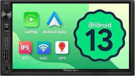 Eonon Android 13 Double Din Wireless Apple CarPlay & Android Auto Car Radio Support Fast Charging & 7 Inch IPS Touch Screen Model No. UA13   NEW