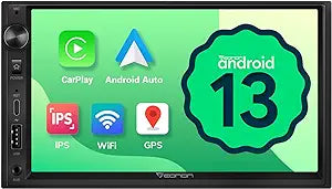 Eonon Android 13 Double Din Car Stereo 7 Inch Apple CarPlay Radio Android Auto Touch Screen, Bluetooth, Fast Charge, AM/FM, SWC, 1080P Backup Camera Input - UA13