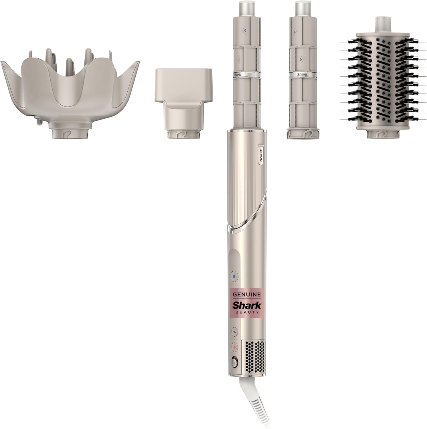 Shark FlexStyle, Air Multi-Styler & Drying System, Diffuser, Stone, HD435 | No Heat Damage, One Twist between Dryer & Styler, 4 Heat/3 Airflow Settings, Cool Shot