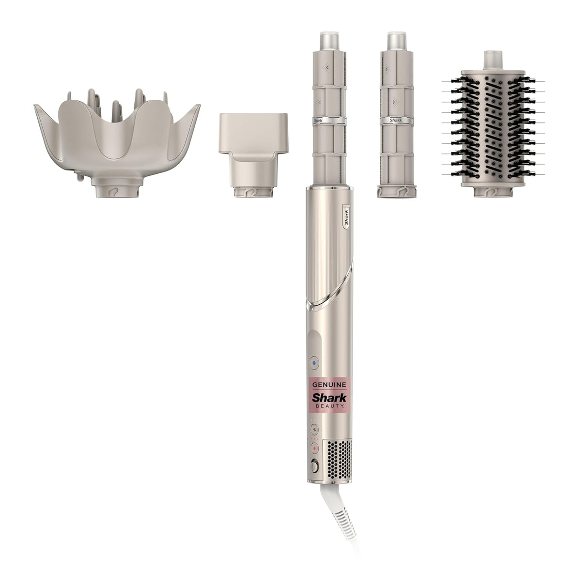 Shark FlexStyle Air Styling & Drying System, Powerful Hair Blow Dryer & Multi-Styler with Auto-Wrap Curlers, Curl-Defining Diffuser, Oval Brush, & Concentrator Attachment, Stone, HD435