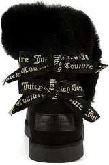 Juicy Couture Women's Slip On Winter Snow Boots Warm & Insulated Fur Lining Comfortable Fashion Booties Size: 8