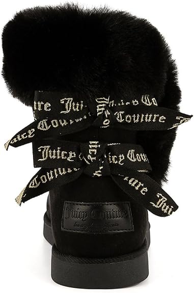 Juicy Couture Women's Slip On Winter Snow Boots Warm & Insulated Fur Lining Comfortable Fashion Booties Size: 8