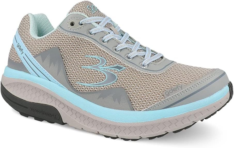 g-defy  by Gravity Defyer | Mighty Walk for Women | Gray/Blue | Size US 8.5 Medium