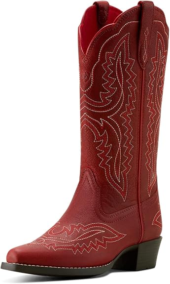 ARIAT Kid's Casanova D Toe Western Boots in Chili Red - 5.5MED